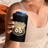 Vintage Motorcycle Road Trip Route Highway 66 4 in 1 Can Cooler Tumbler Open Road Adventure