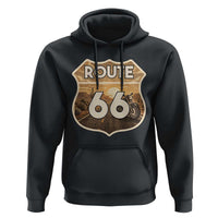 Vintage Motorcycle Road Trip Route Highway 66 Hoodie Open Road Adventure