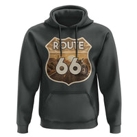 Vintage Motorcycle Road Trip Route Highway 66 Hoodie Open Road Adventure