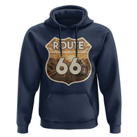 Vintage Motorcycle Road Trip Route Highway 66 Hoodie Open Road Adventure