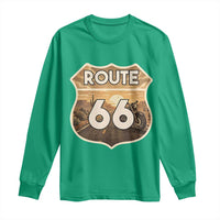 Vintage Motorcycle Road Trip Route Highway 66 Long Sleeve Shirt Open Road Adventure