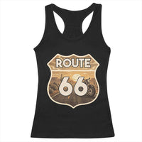 Vintage Motorcycle Road Trip Route Highway 66 Racerback Tank Top Open Road Adventure