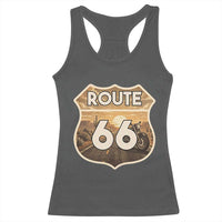Vintage Motorcycle Road Trip Route Highway 66 Racerback Tank Top Open Road Adventure