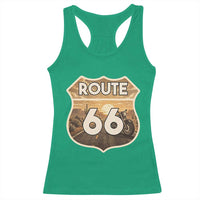 Vintage Motorcycle Road Trip Route Highway 66 Racerback Tank Top Open Road Adventure