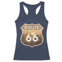Vintage Motorcycle Road Trip Route Highway 66 Racerback Tank Top Open Road Adventure
