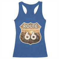 Vintage Motorcycle Road Trip Route Highway 66 Racerback Tank Top Open Road Adventure