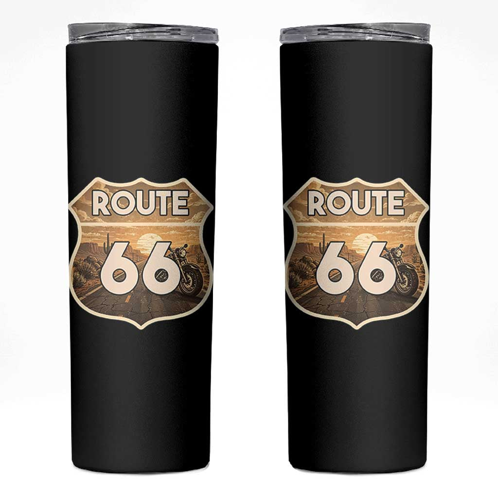 Vintage Motorcycle Road Trip Route Highway 66 Skinny Tumbler Open Road Adventure