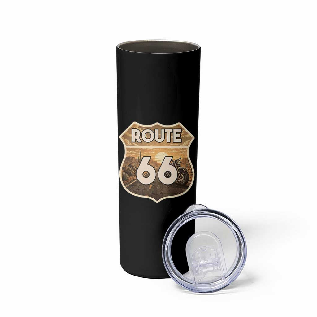 Vintage Motorcycle Road Trip Route Highway 66 Skinny Tumbler Open Road Adventure