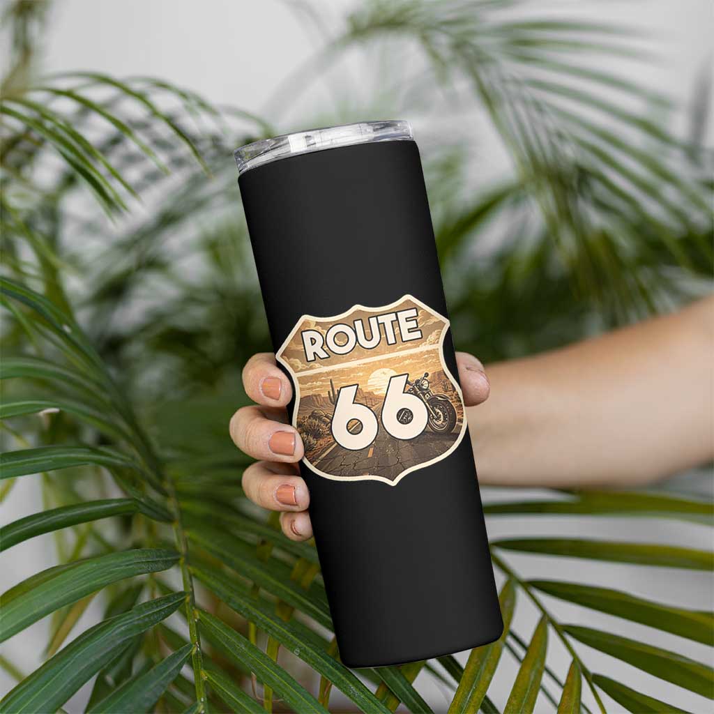 Vintage Motorcycle Road Trip Route Highway 66 Skinny Tumbler Open Road Adventure