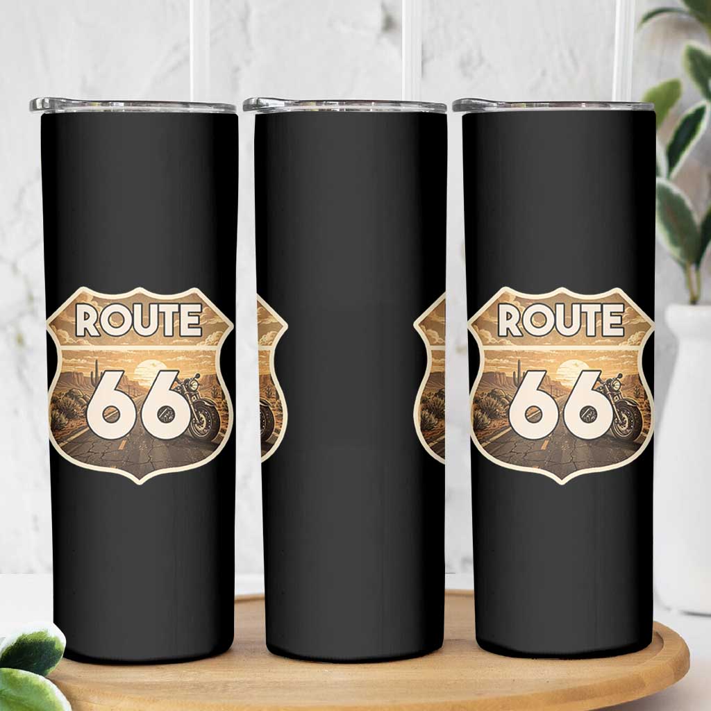 Vintage Motorcycle Road Trip Route Highway 66 Skinny Tumbler Open Road Adventure