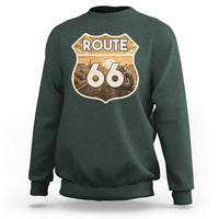 Vintage Motorcycle Road Trip Route Highway 66 Sweatshirt Open Road Adventure