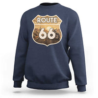 Vintage Motorcycle Road Trip Route Highway 66 Sweatshirt Open Road Adventure