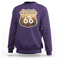 Vintage Motorcycle Road Trip Route Highway 66 Sweatshirt Open Road Adventure