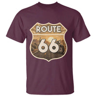 Vintage Motorcycle Road Trip Route Highway 66 T Shirt Open Road Adventure