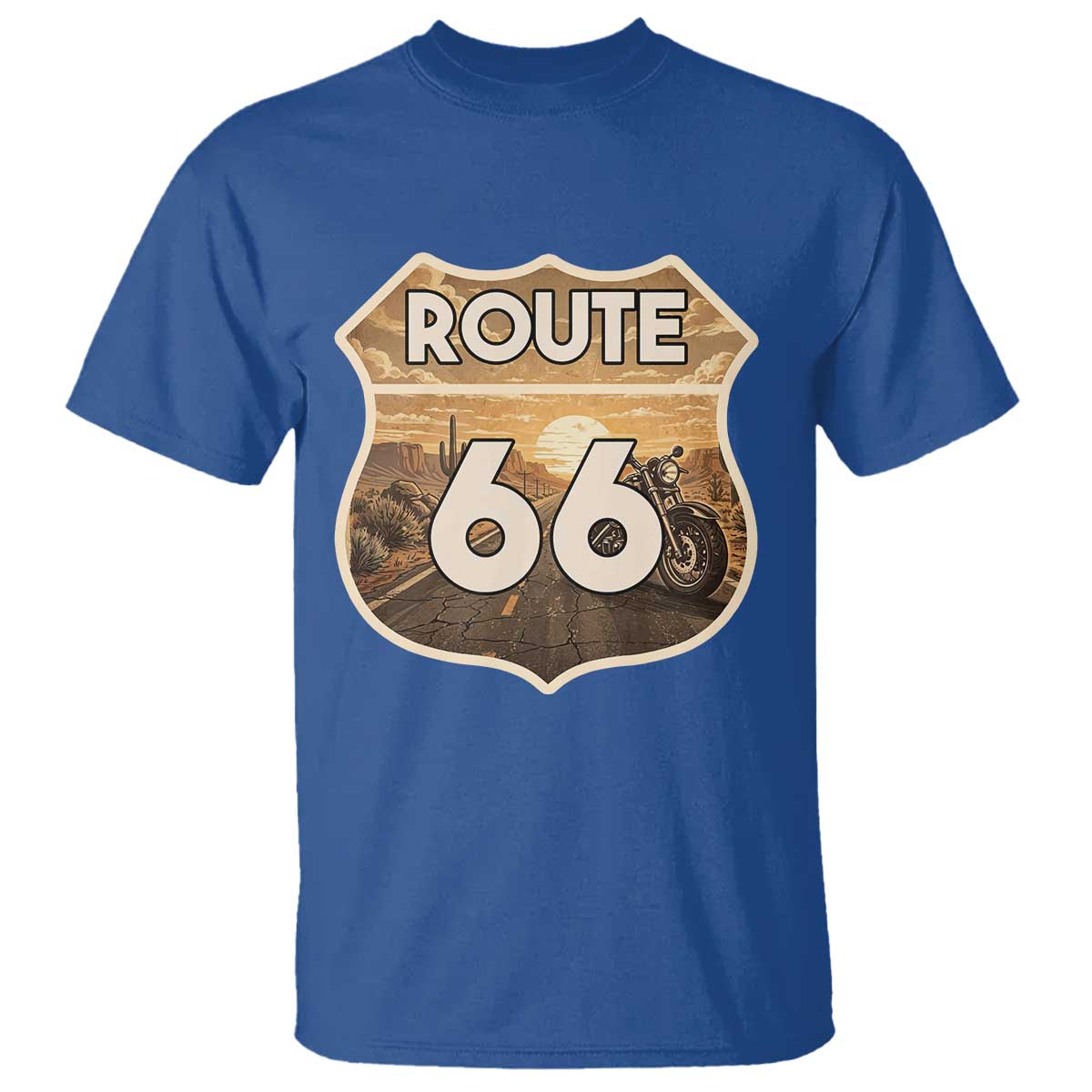 Vintage Motorcycle Road Trip Route Highway 66 T Shirt Open Road Adventure