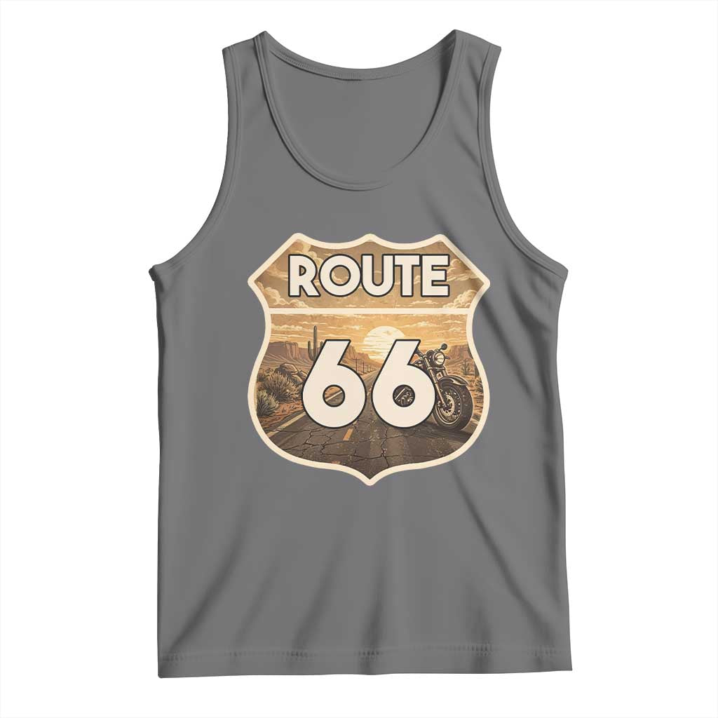 Vintage Motorcycle Road Trip Route Highway 66 Tank Top Open Road Adventure