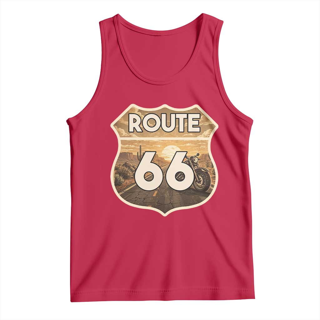 Vintage Motorcycle Road Trip Route Highway 66 Tank Top Open Road Adventure