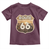 Vintage Motorcycle Road Trip Route Highway 66 Toddler T Shirt Open Road Adventure