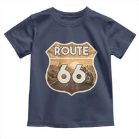 Vintage Motorcycle Road Trip Route Highway 66 Toddler T Shirt Open Road Adventure