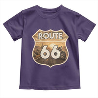 Vintage Motorcycle Road Trip Route Highway 66 Toddler T Shirt Open Road Adventure