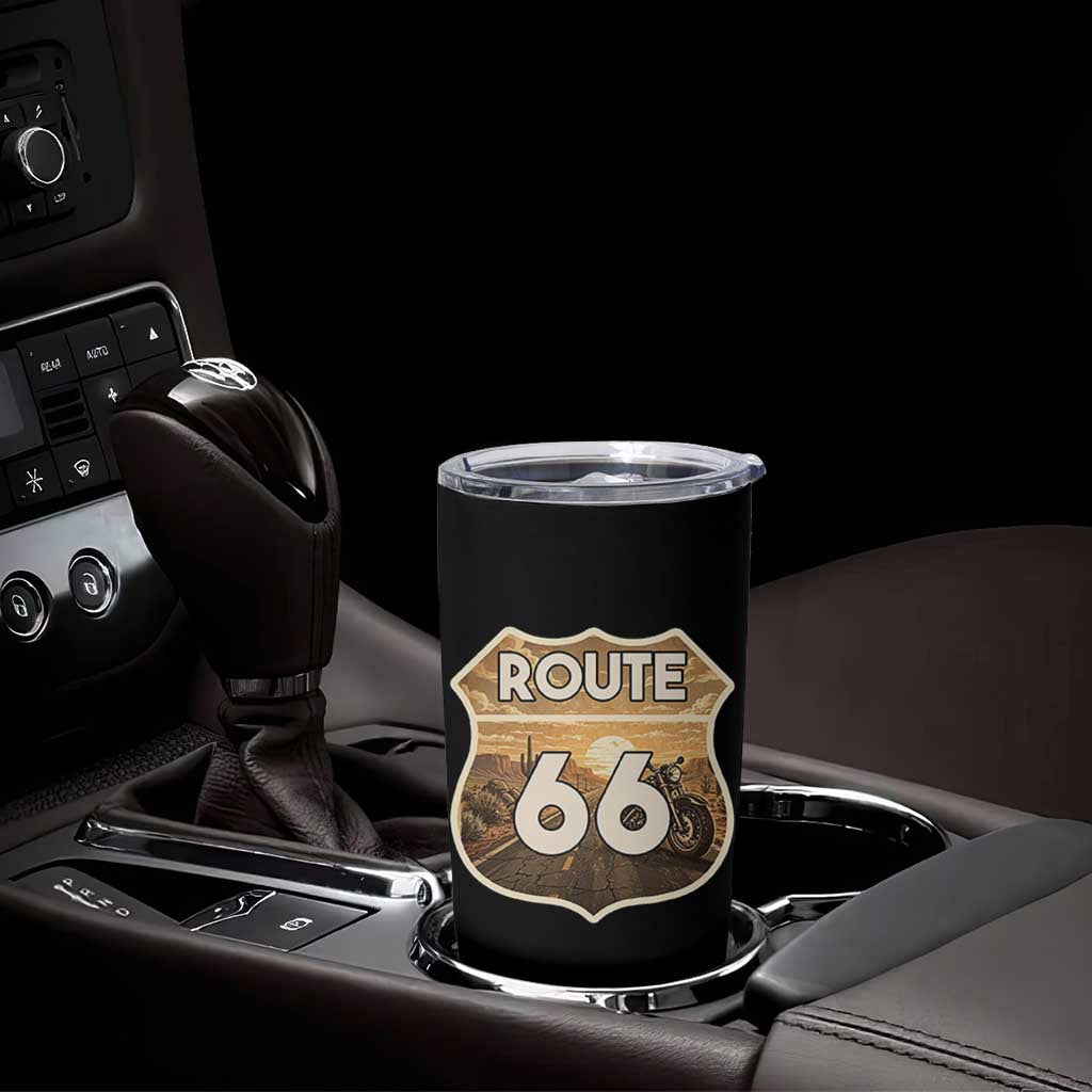 Vintage Motorcycle Road Trip Route Highway 66 Tumbler Cup Open Road Adventure
