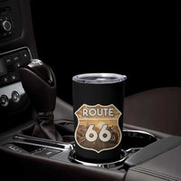 Vintage Motorcycle Road Trip Route Highway 66 Tumbler Cup Open Road Adventure