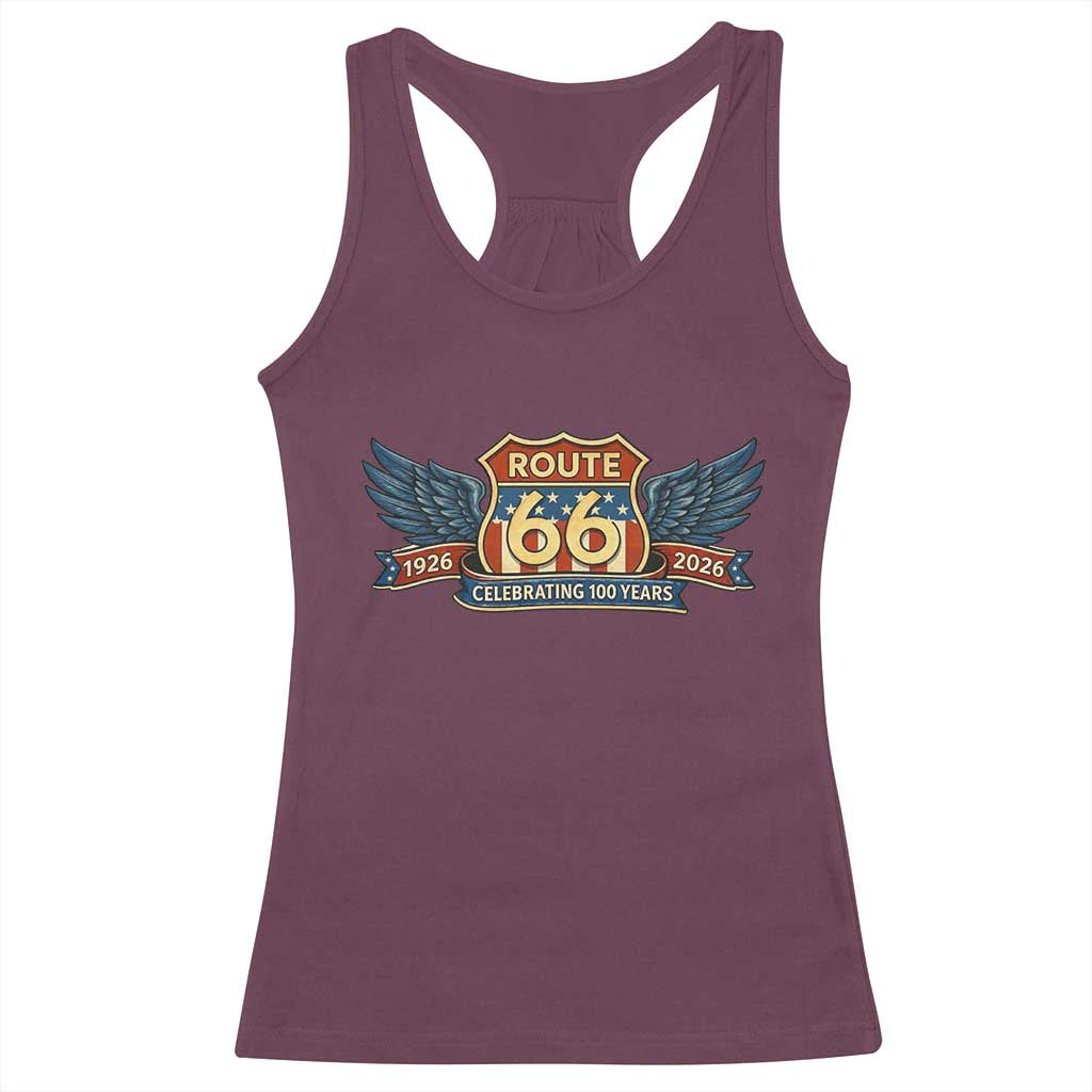 Route Highway 66 Centennial Racerback Tank Top 100 Years Of The Mother Road