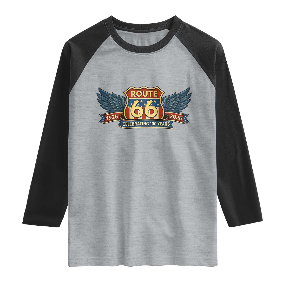 Route Highway 66 Centennial Raglan Shirt 100 Years Of The Mother Road
