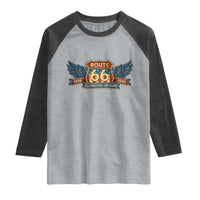 Route Highway 66 Centennial Raglan Shirt 100 Years Of The Mother Road