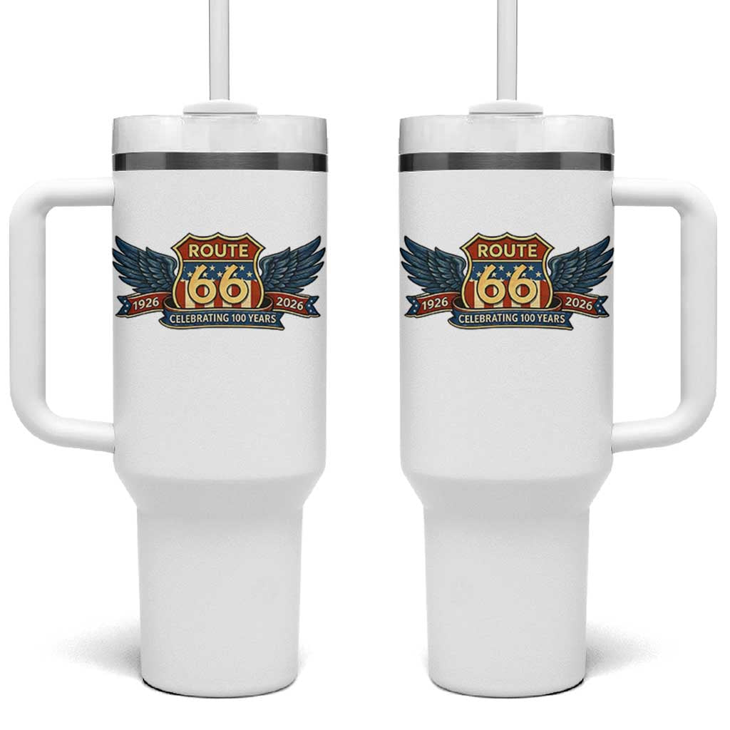 Route Highway 66 Centennial Tumbler With Handle 100 Years Of The Mother Road