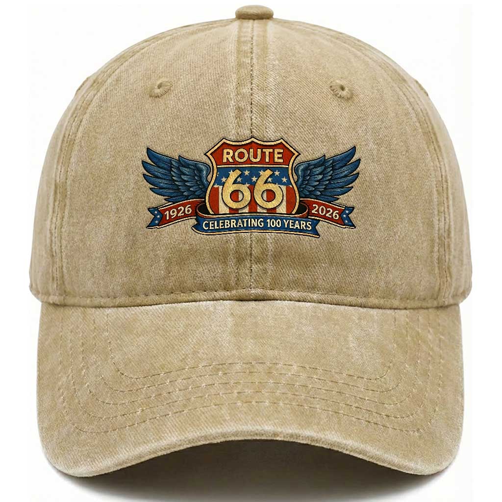 Route Highway 66 Centennial Washed Cotton Baseball Cap 100 Years Of The Mother Road