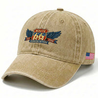 Route Highway 66 Centennial Washed Cotton Baseball Cap 100 Years Of The Mother Road