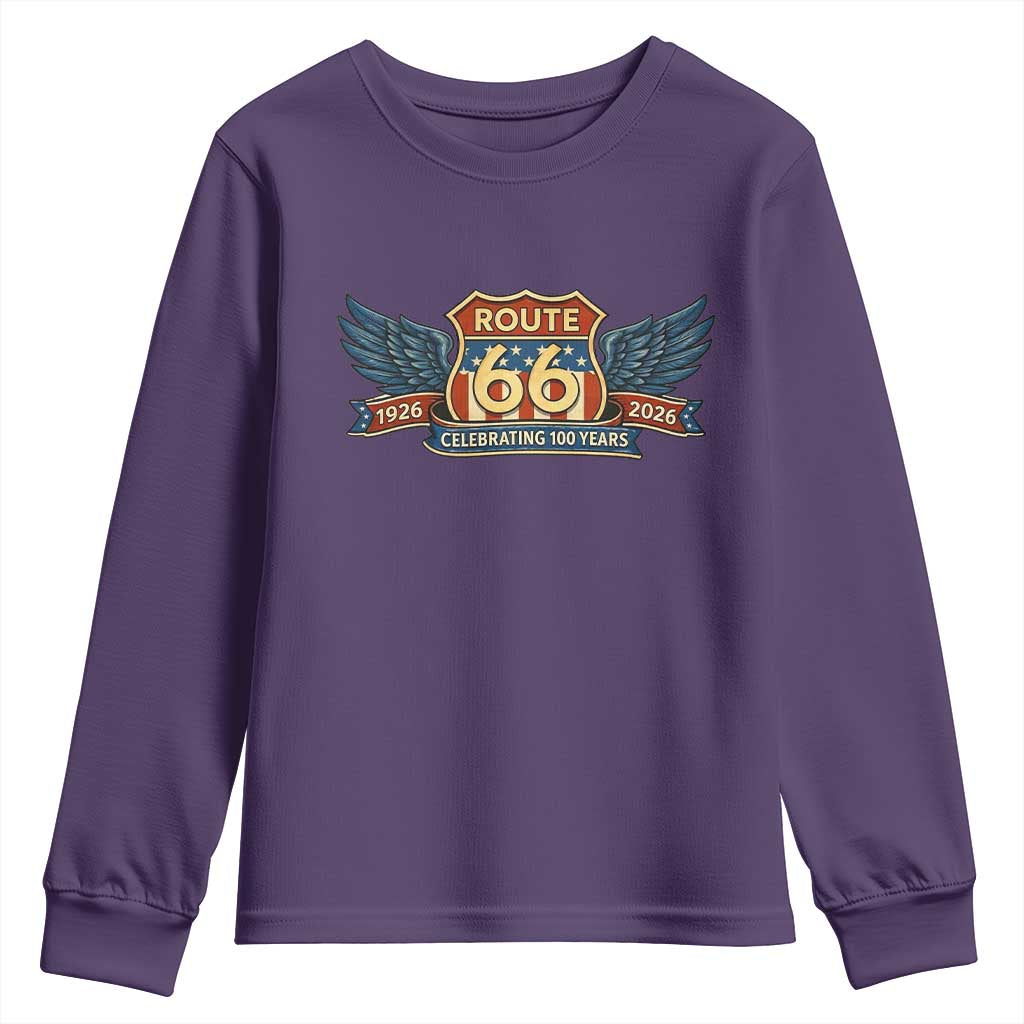 Route Highway 66 Centennial Youth Sweatshirt 100 Years Of The Mother Road