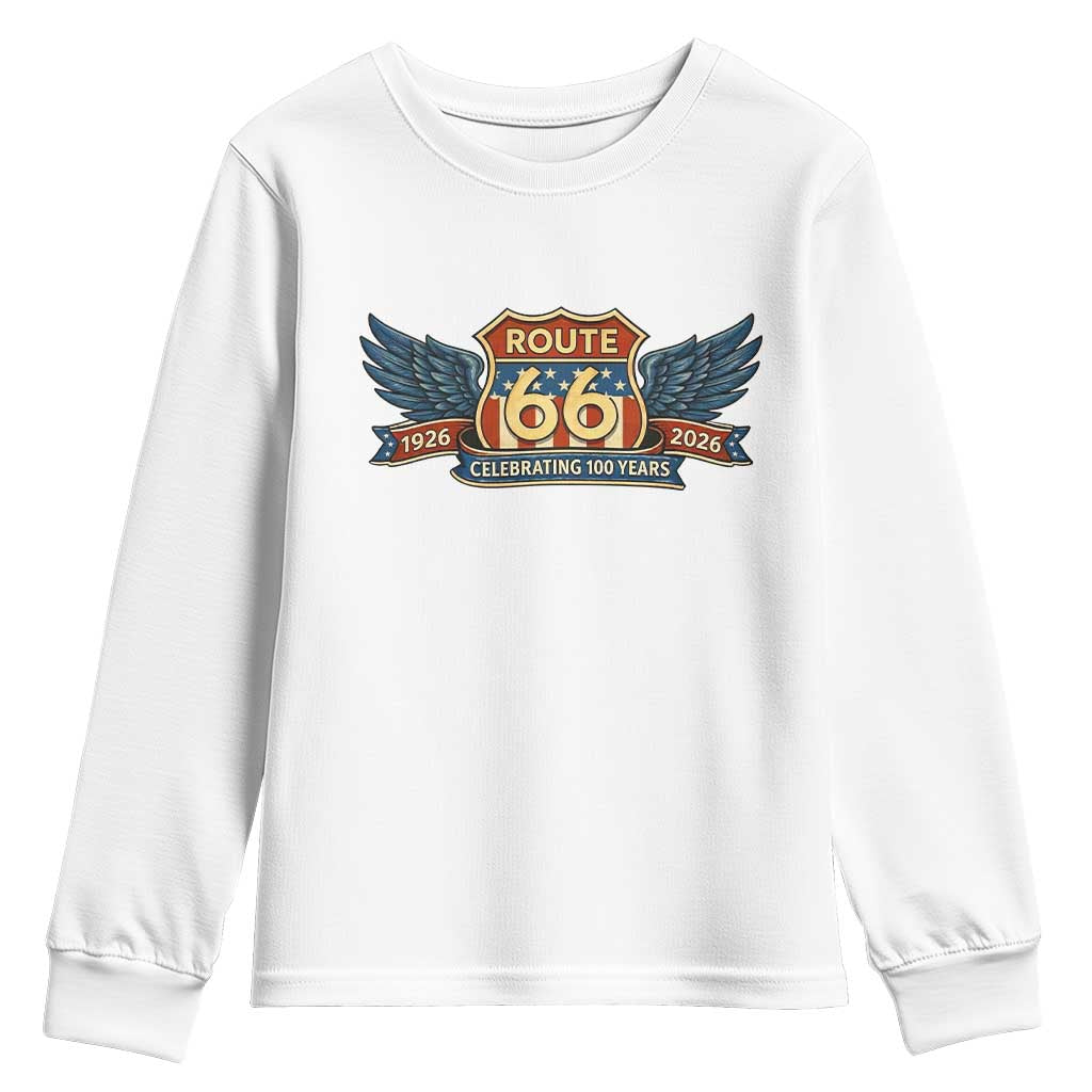 Route Highway 66 Centennial Youth Sweatshirt 100 Years Of The Mother Road