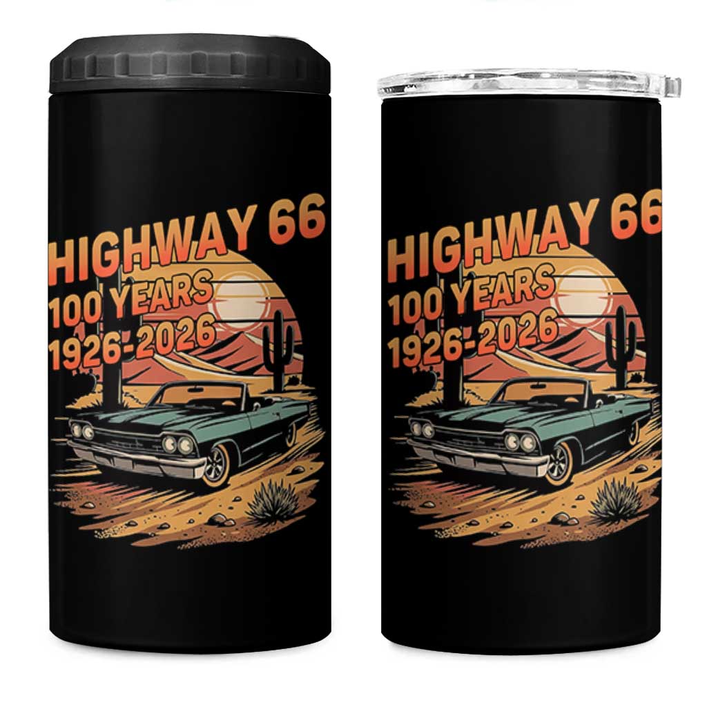 Route Highway 66 Centennial 4 in 1 Can Cooler Tumbler 100 Year Road Trip Adventure