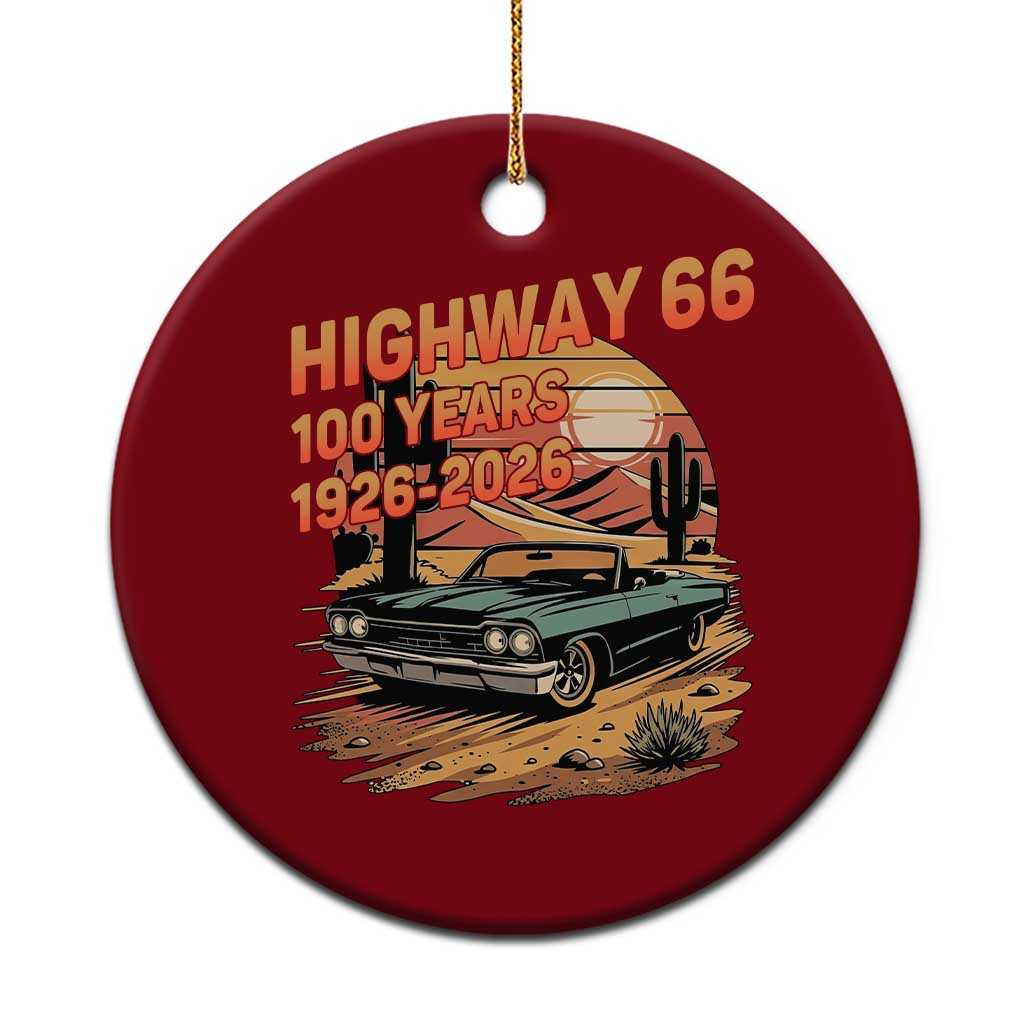 Route Highway 66 Centennial Ceramic Ornament 100 Year Road Trip Adventure
