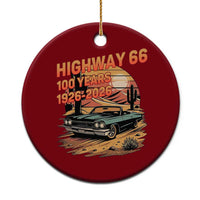 Route Highway 66 Centennial Ceramic Ornament 100 Year Road Trip Adventure