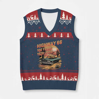 Route Highway 66 Centennial V-Neck Knit Sweater Vest 100 Year Road Trip Adventure