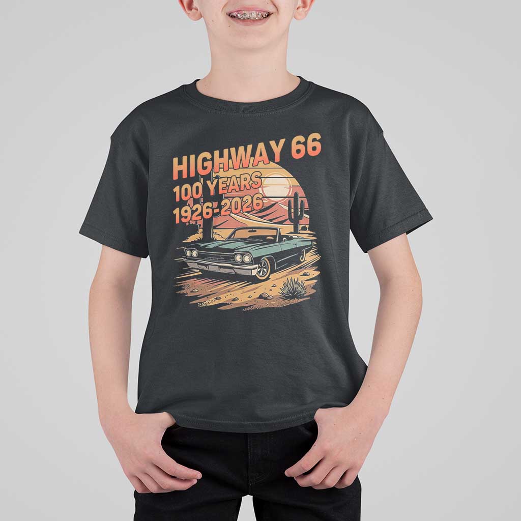 Route Highway 66 Centennial T Shirt For Kid 100 Year Road Trip Adventure
