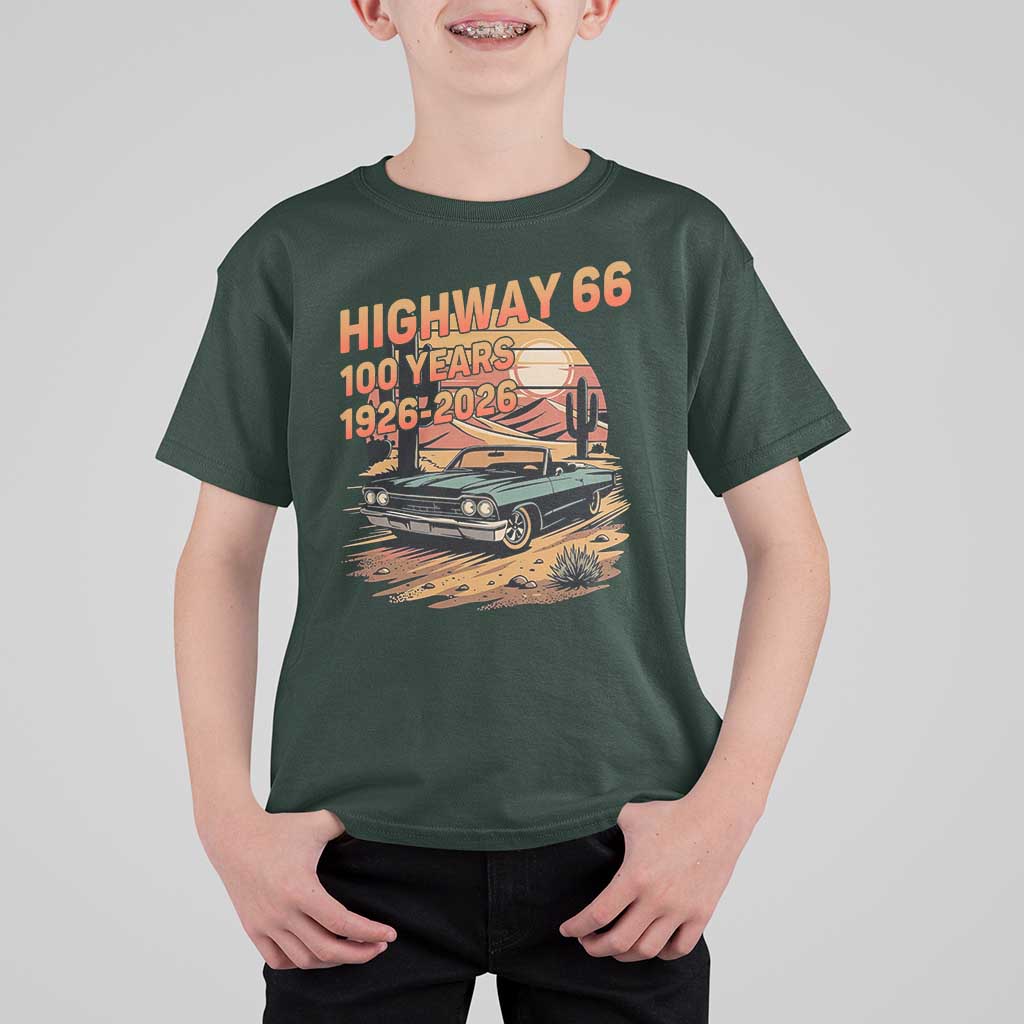 Route Highway 66 Centennial T Shirt For Kid 100 Year Road Trip Adventure