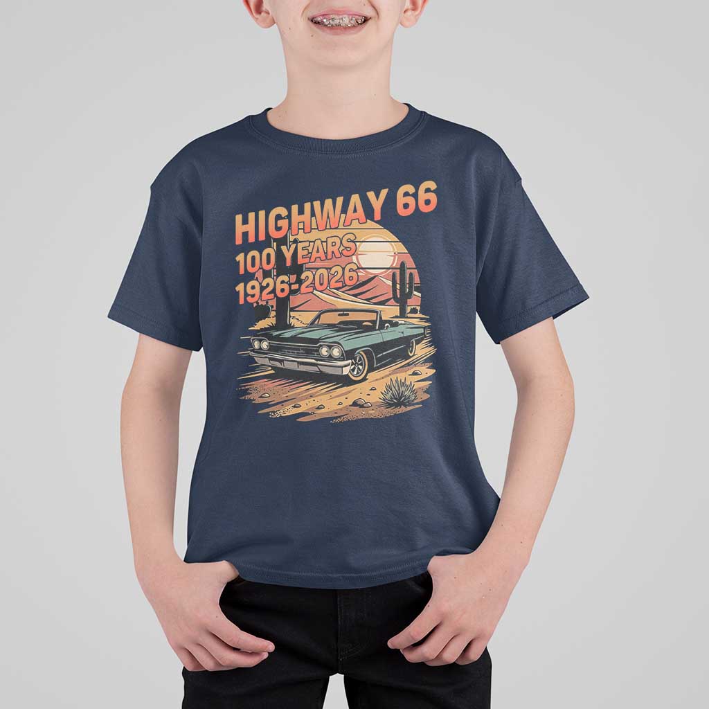 Route Highway 66 Centennial T Shirt For Kid 100 Year Road Trip Adventure