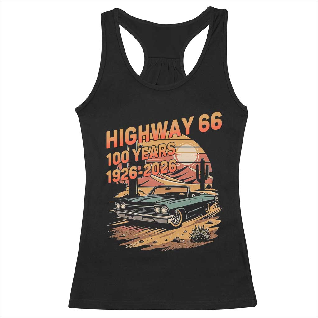 Route Highway 66 Centennial Racerback Tank Top 100 Year Road Trip Adventure