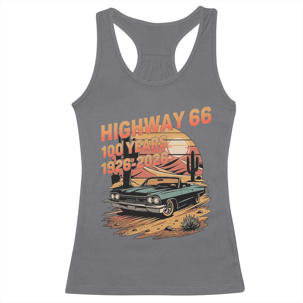 Route Highway 66 Centennial Racerback Tank Top 100 Year Road Trip Adventure