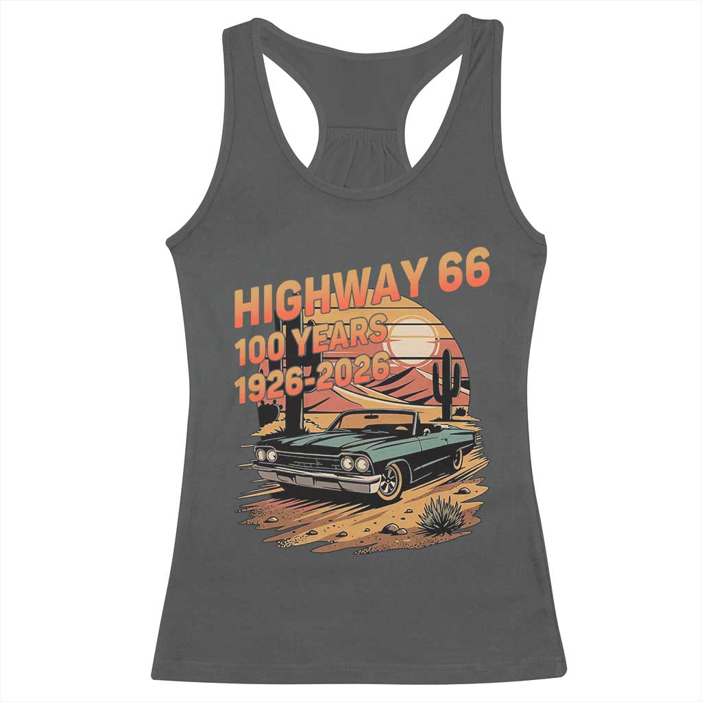 Route Highway 66 Centennial Racerback Tank Top 100 Year Road Trip Adventure