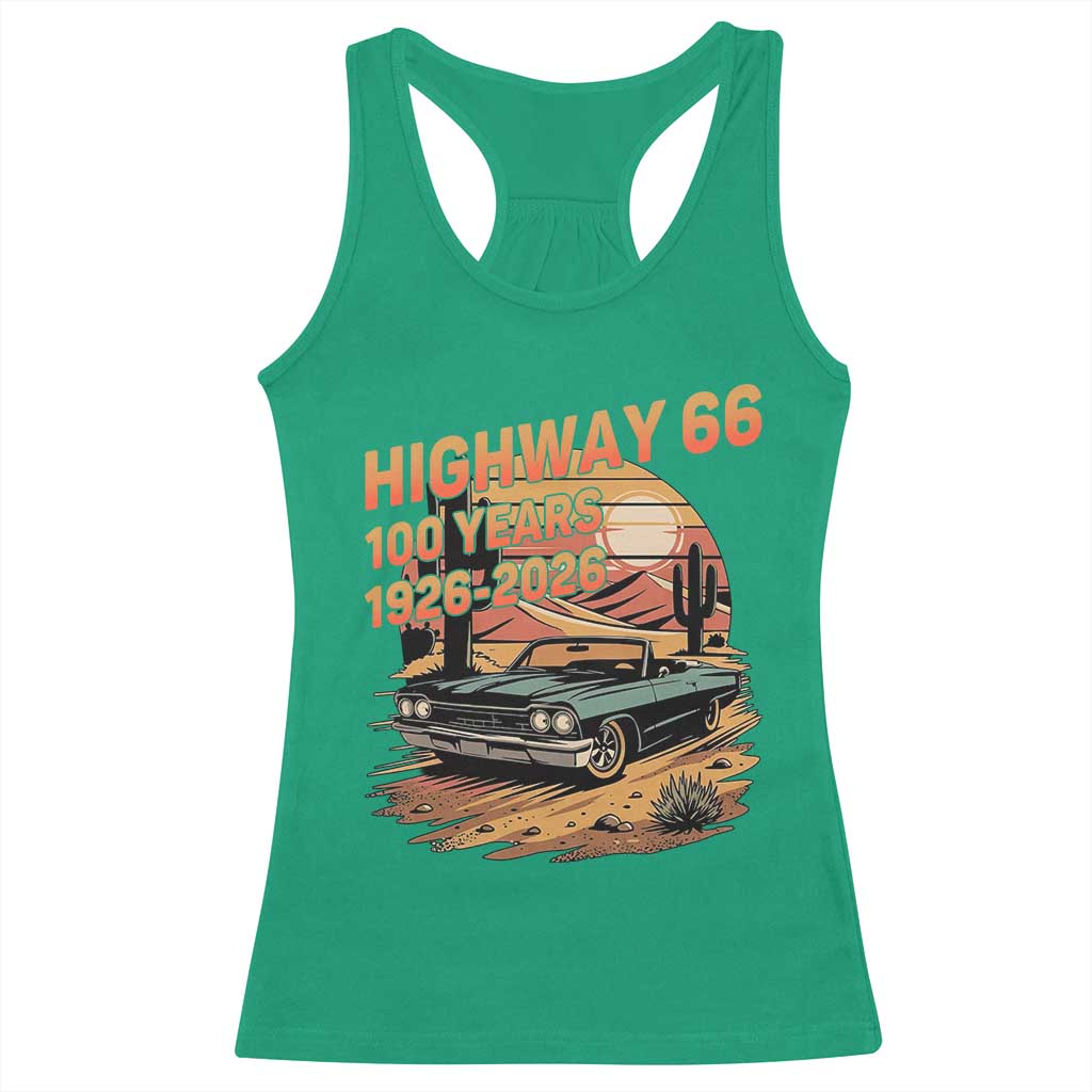 Route Highway 66 Centennial Racerback Tank Top 100 Year Road Trip Adventure