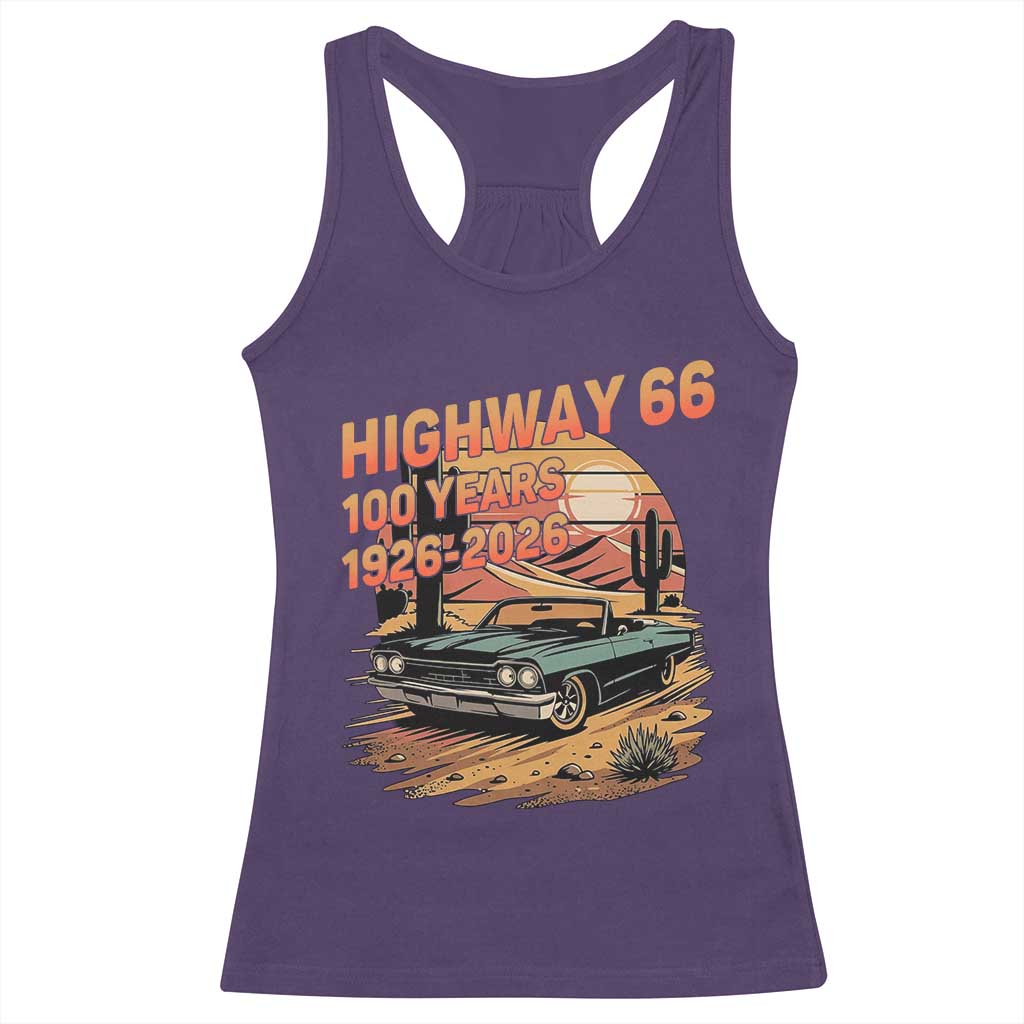 Route Highway 66 Centennial Racerback Tank Top 100 Year Road Trip Adventure