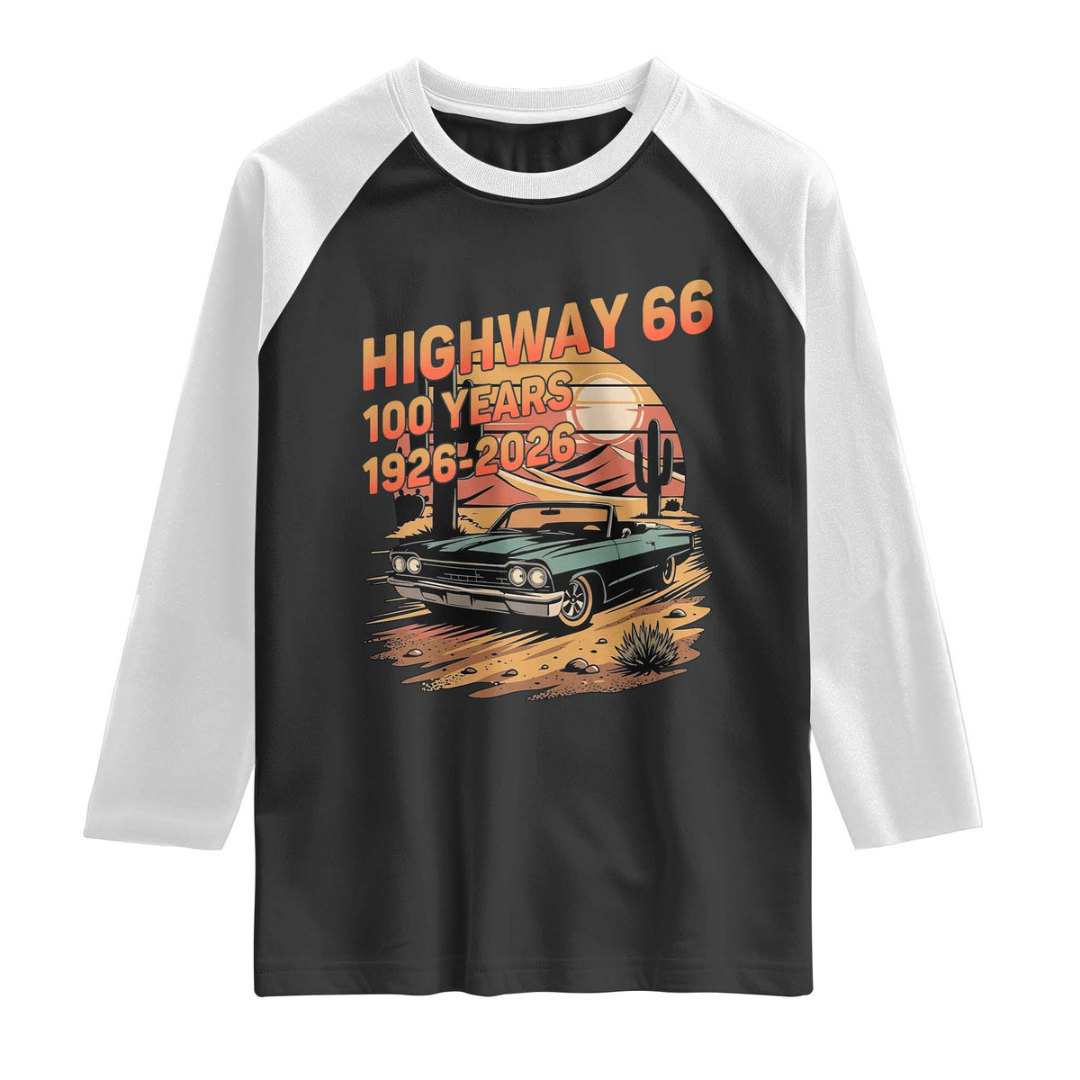 Route Highway 66 Centennial Raglan Shirt 100 Year Road Trip Adventure