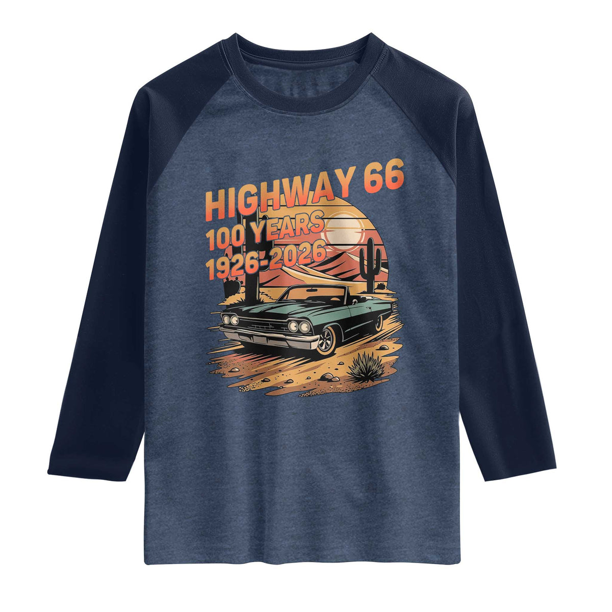 Route Highway 66 Centennial Raglan Shirt 100 Year Road Trip Adventure