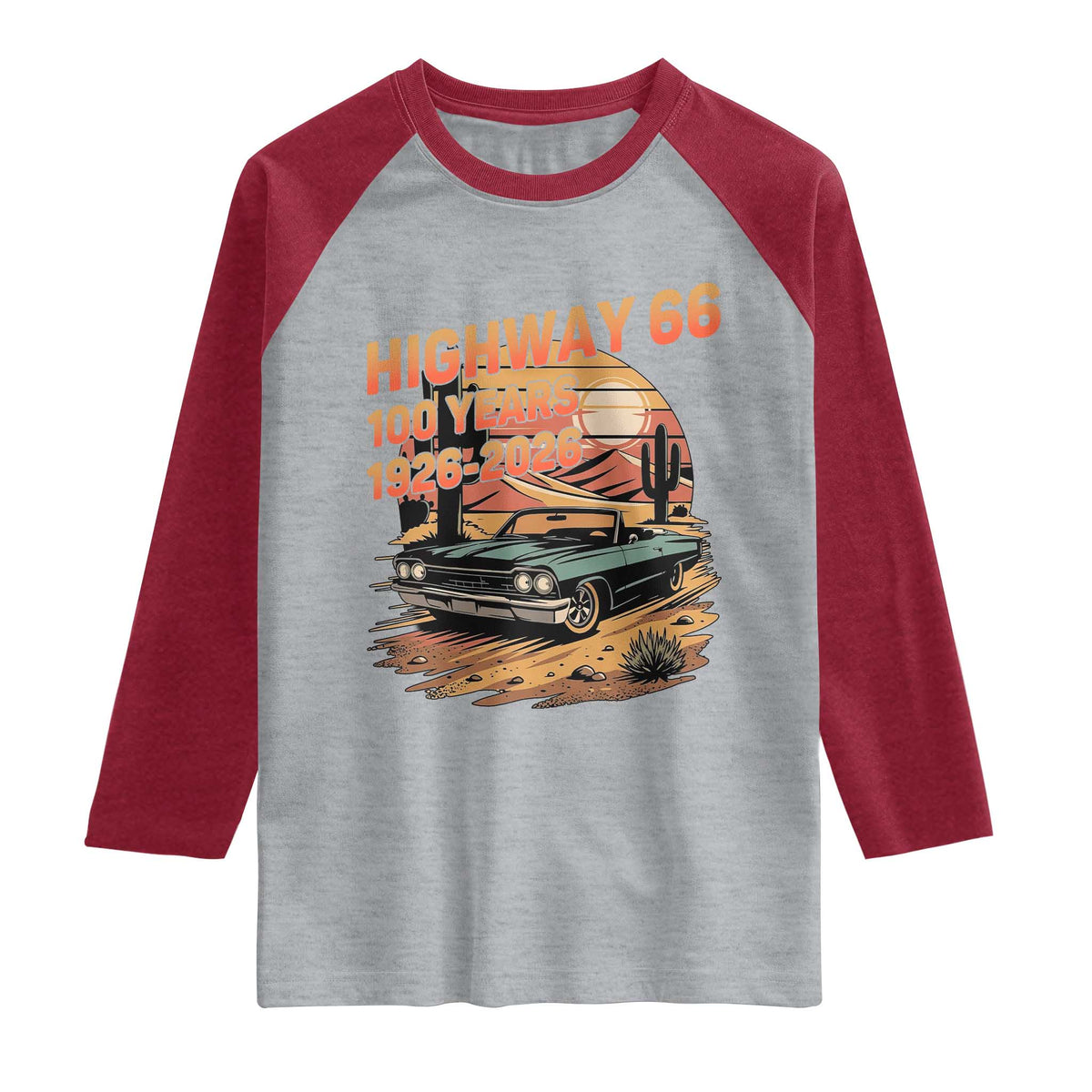 Route Highway 66 Centennial Raglan Shirt 100 Year Road Trip Adventure