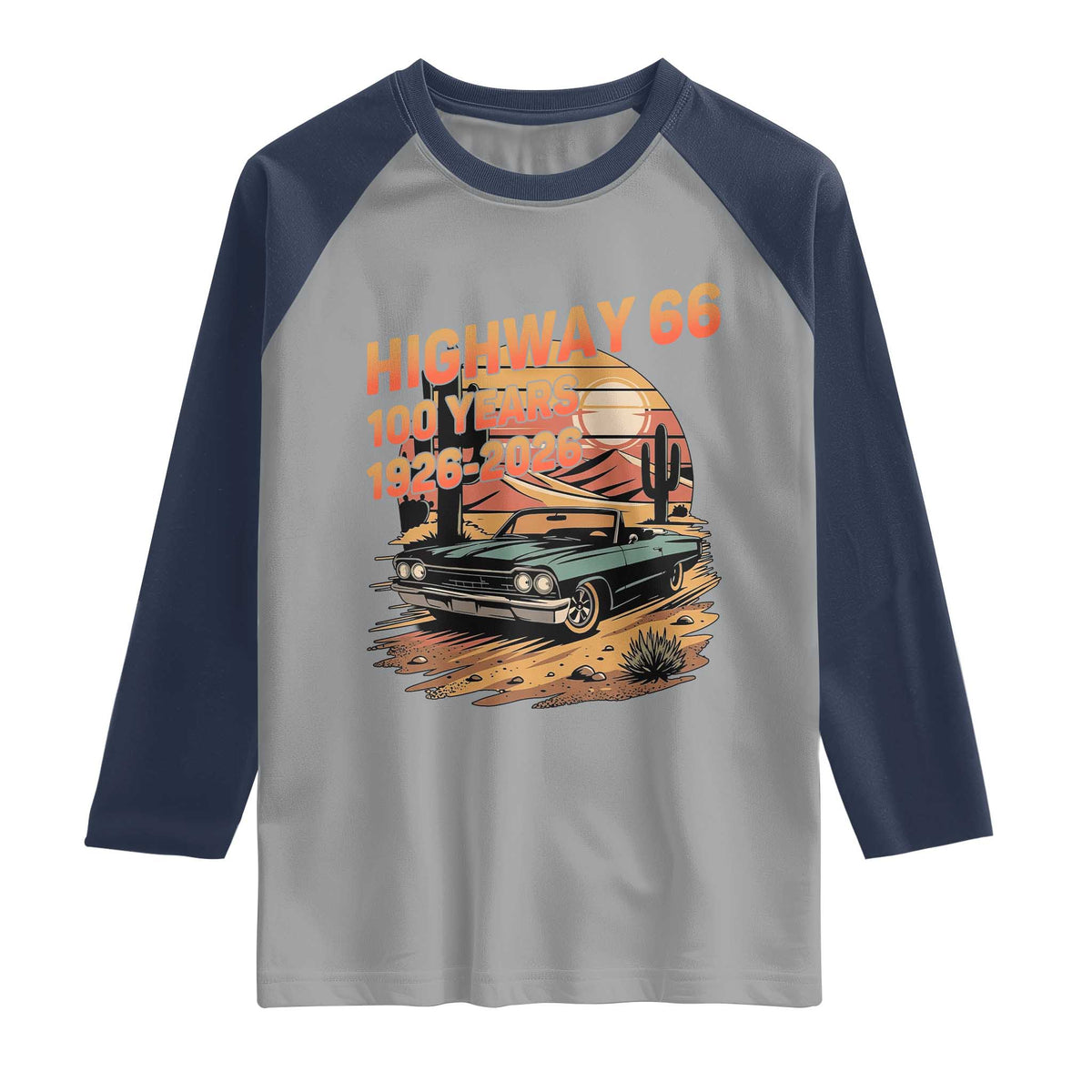 Route Highway 66 Centennial Raglan Shirt 100 Year Road Trip Adventure